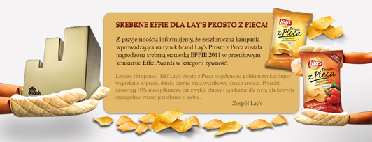 Newsletter Banner for Lay's (sharing they won the design prize Effie)